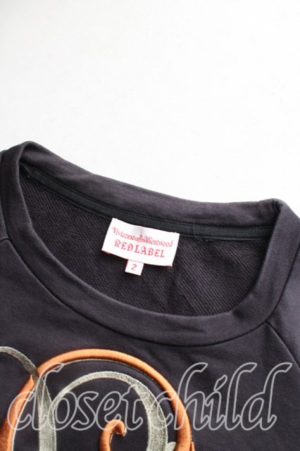 画像6: ヴィヴィアンウエストウッド 中古 / ロゴ刺繍スウェット 2（9号相当） 紺  H-26-01-25-041-to-OD-ZH (6)