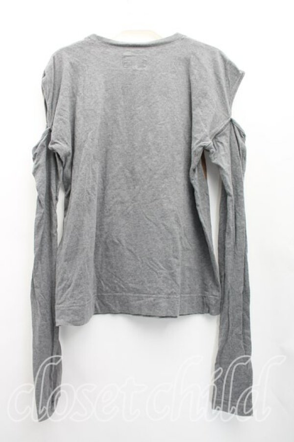 画像2: ANGLOMANIA 中古 / ロゴptモスリン風カットソー 38（M相当） 灰  H-26-01-25-042-to-OD-ZH (2)