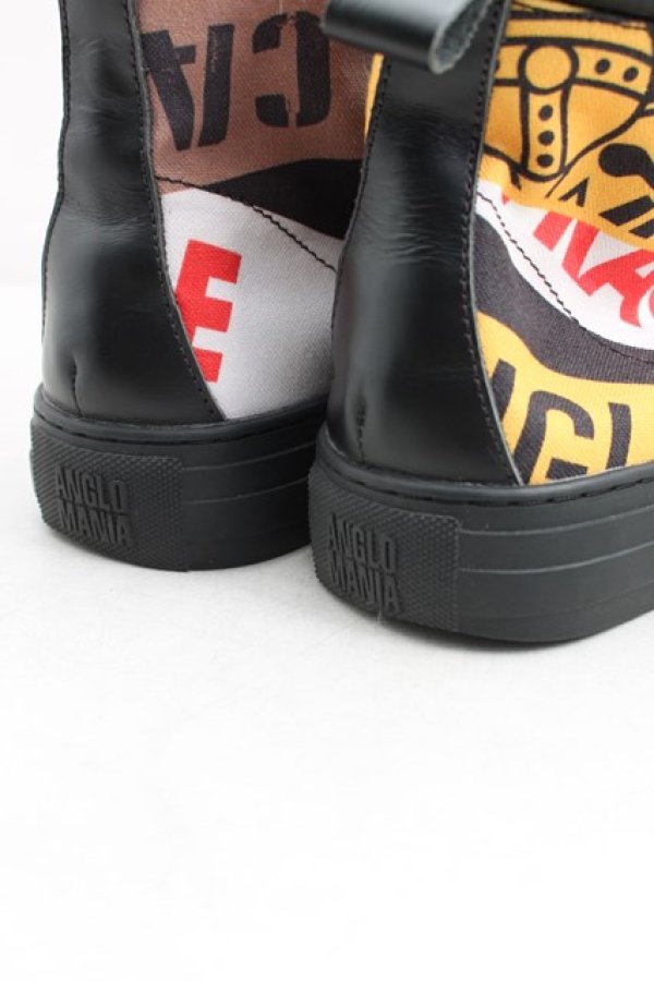 画像7: ANGLOMANIA 中古 / フラワーテープハイトップスニーカー 37（23.5cm相当） 黒  H-26-01-25-061-sh-OD-ZH (7)