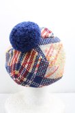 画像3: ヴィヴィアンウエストウッド 中古 / カラーオーブ刺繍ベレー  青  H-26-01-25-077-ha-OD-ZH (3)