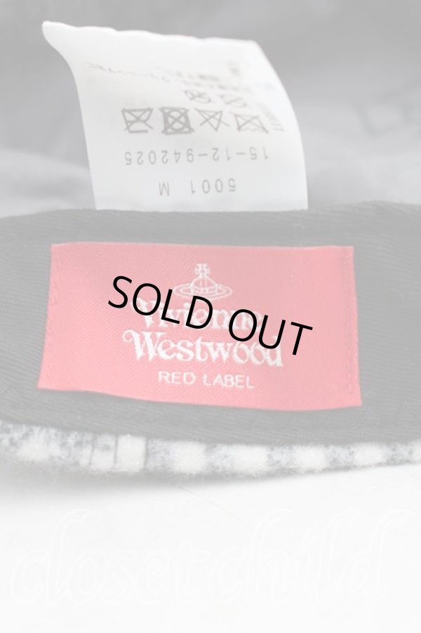 画像4: ヴィヴィアンウエストウッド 中古 / ニードルパンチギンガムキャップ  灰  H-26-01-25-078-ha-OD-ZH (4)