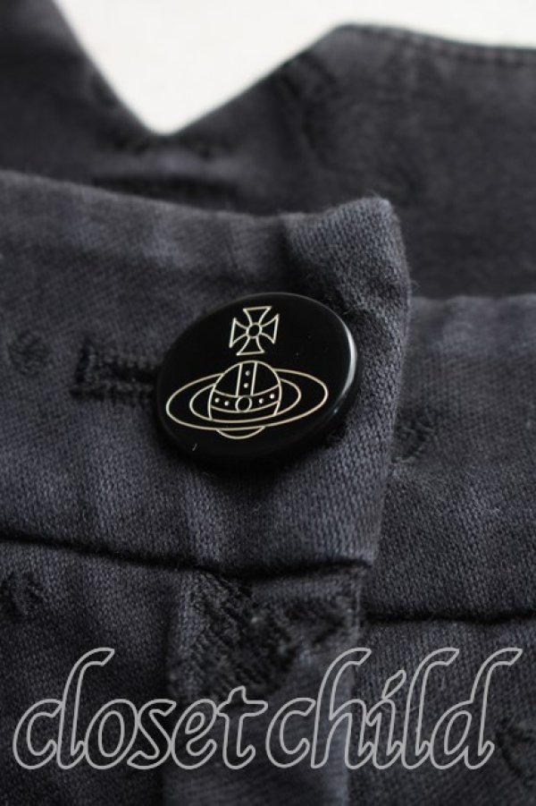 画像6: ヴィヴィアンウエストウッド 中古 / オーブドット刺繍パンツ 1(7号相当) 黒  H-26-01-25-010-pa-IN-ZH (6)