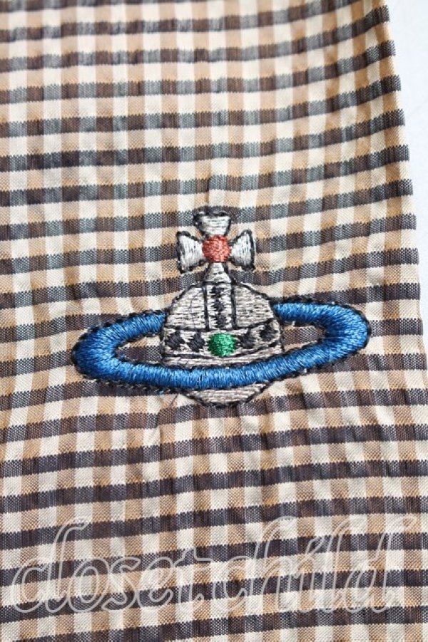 画像6: ヴィヴィアンウエストウッド MAN 中古 / ギンガムチェックシャンタンパンツ L 茶  H-26-01-25-014-pa-IN-ZH (6)