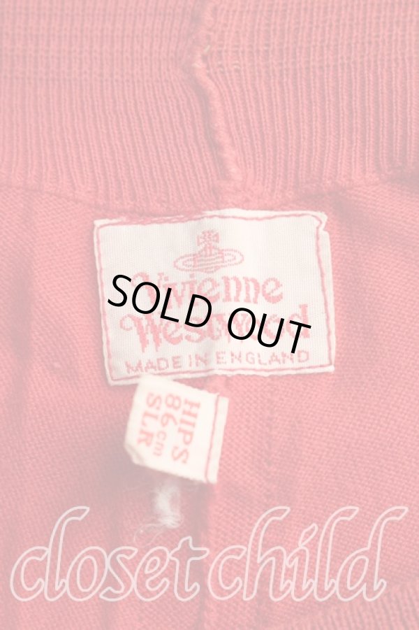 画像3: ヴィヴィアンウエストウッド 中古 / カラーオーブ刺繍ニットパンツ  赤  H-26-01-25-015-pa-IN-ZH (3)