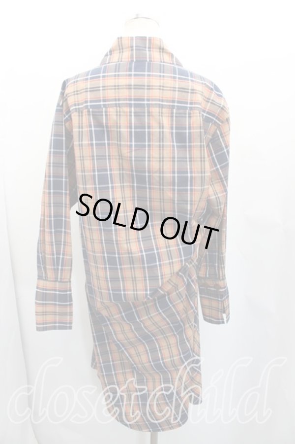 画像2: ヴィヴィアンウエストウッド 中古 / タータンチェックシャツワンピース 00（ワンサイズ） 茶  H-26-01-25-002-op-OD-ZH (2)