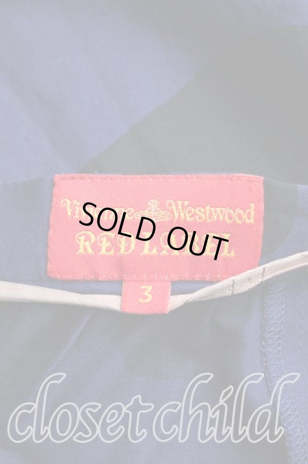 画像3: ヴィヴィアンウエストウッド 中古 / 総柄プリーツスカート 3（11号相当） 紺  H-26-02-01-020-sk-OD-ZH (3)