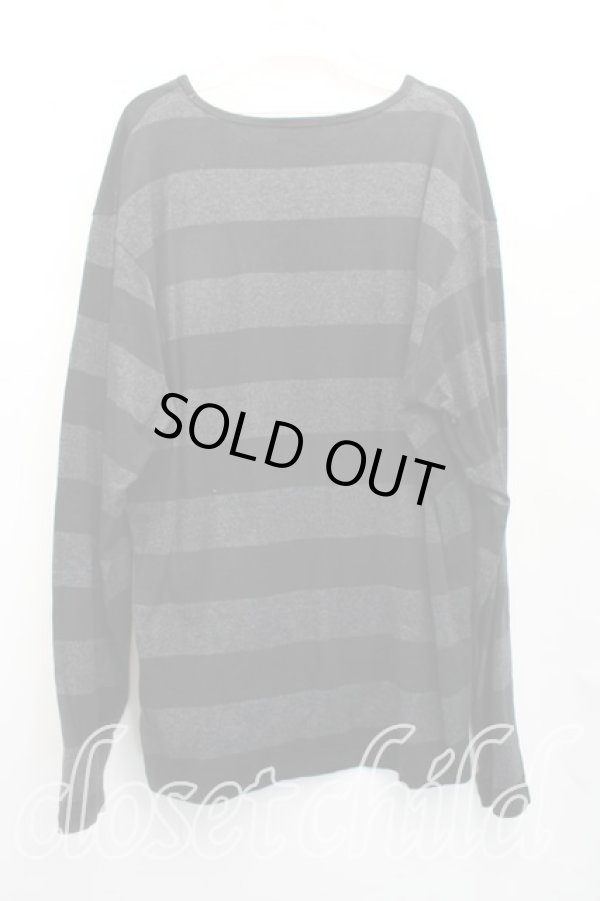 画像2: ヴィヴィアンウエストウッド MAN 中古 / 単色オーブ刺繍ボーダーカットソー 50（メンズXL相当） 黒  H-26-02-01-026-to-OD-ZH (2)