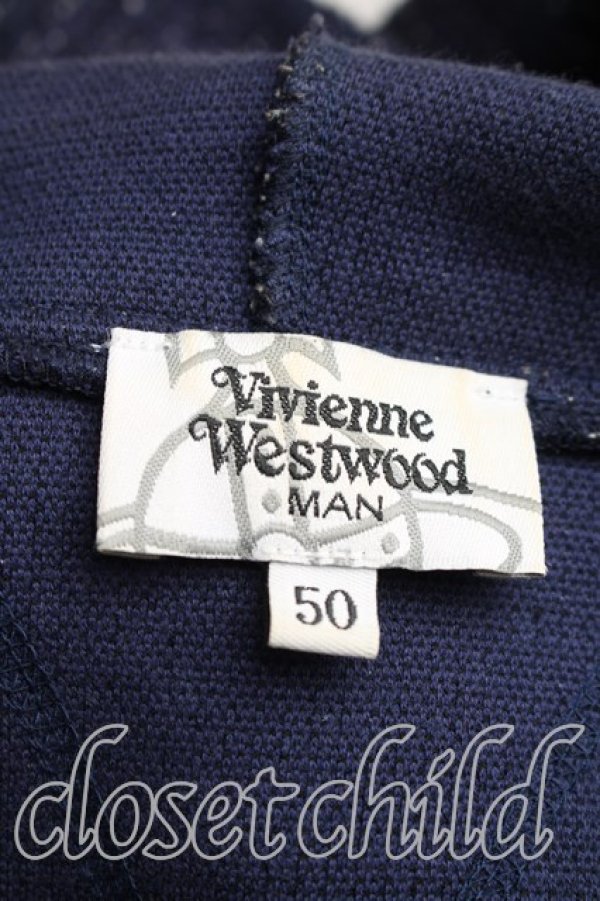 画像3: ヴィヴィアンウエストウッド MAN 中古 / オーブ刺繍ロングパーカー 50（メンズXL相当） 紺  H-26-02-01-027-to-OD-ZH (3)