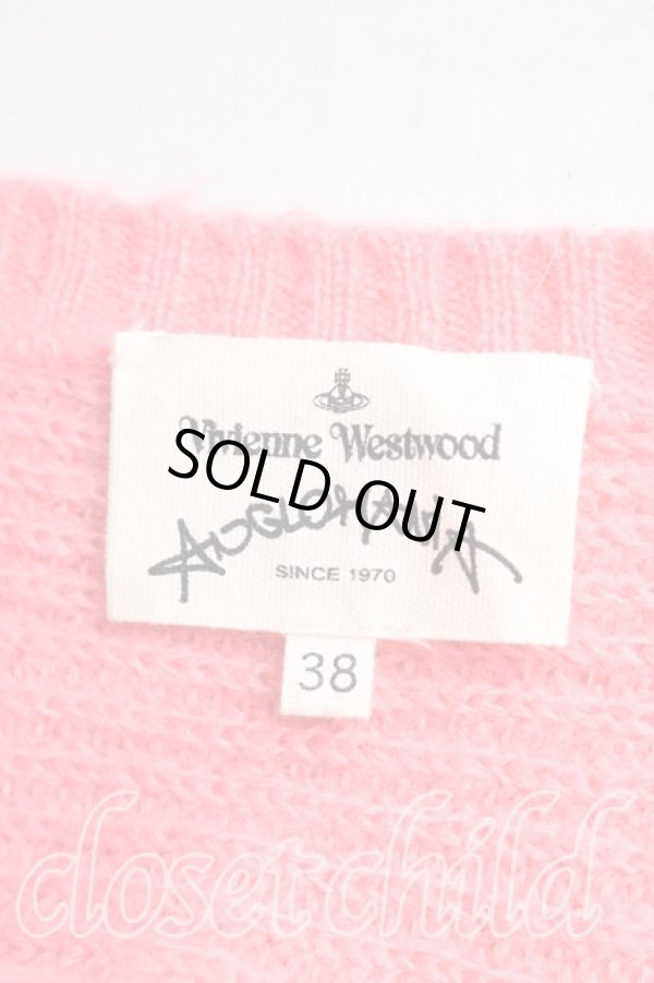 画像3: ANGLOMANIA 中古 / カットラスラウンドニット 38（M相当） ピンクｘ赤  H-26-02-01-028-to-OD-ZH (3)