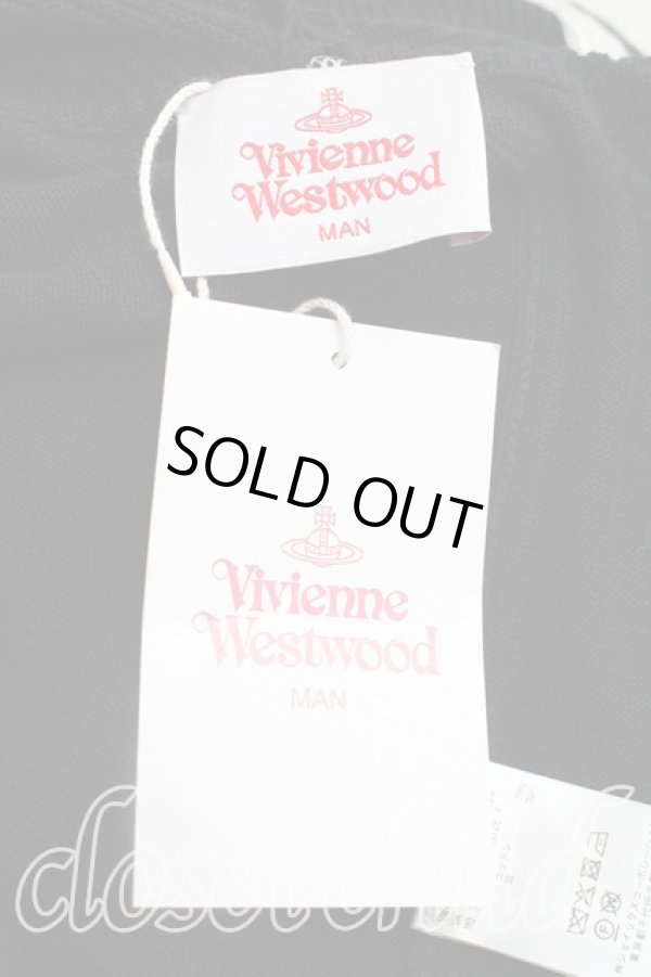 画像3: ヴィヴィアンウエストウッド MAN 中古 / ラインオーブスクエアカーディガン FREE 黒ｘベージュ  H-26-02-01-032-to-OD-ZH (3)