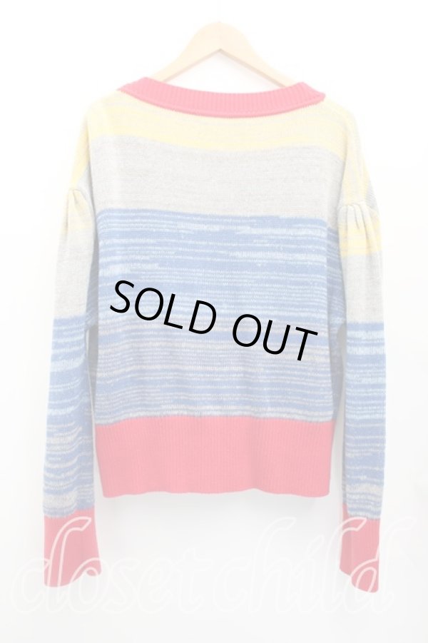 画像2: ヴィヴィアンウエストウッド 中古 / メランジボーダーカーディガン 00（ワンサイズ） 青ｘ赤  H-26-02-01-033-to-OD-ZH (2)