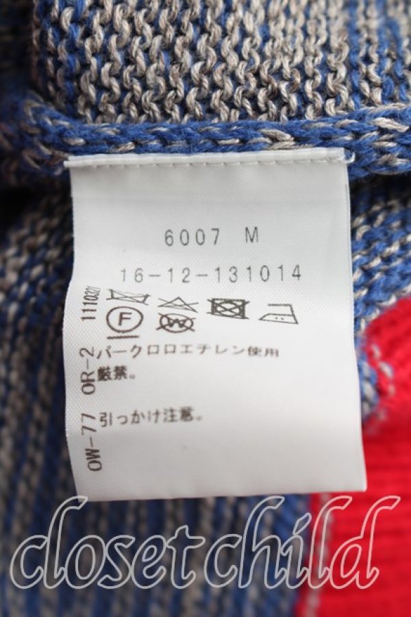 画像4: ヴィヴィアンウエストウッド 中古 / メランジボーダーカーディガン 00（ワンサイズ） 青ｘ赤  H-26-02-01-033-to-OD-ZH (4)