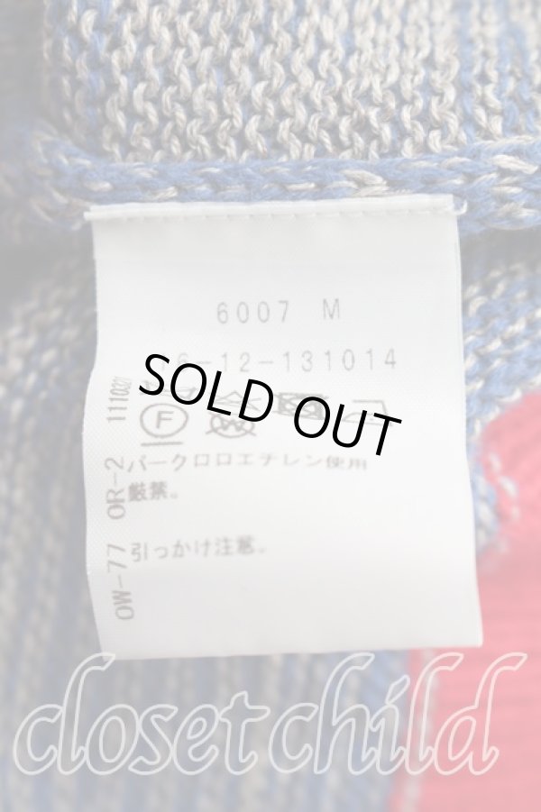 画像4: ヴィヴィアンウエストウッド 中古 / メランジボーダーカーディガン 00（ワンサイズ） 青ｘ赤  H-26-02-01-033-to-OD-ZH (4)