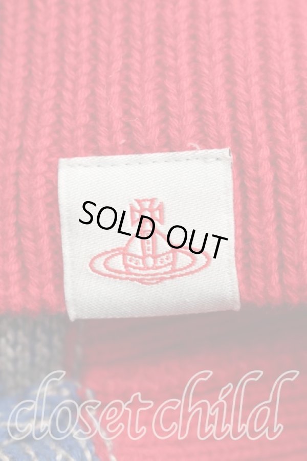 画像6: ヴィヴィアンウエストウッド 中古 / メランジボーダーカーディガン 00（ワンサイズ） 青ｘ赤  H-26-02-01-033-to-OD-ZH (6)