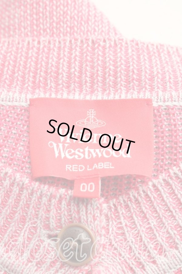 画像3: ヴィヴィアンウエストウッド 中古 / ラインオーブ刺繍ボーダーカーディガン 00（ワンサイズ） 赤ｘ青  H-26-02-01-034-to-OD-ZH (3)