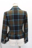 画像2: ヴィヴィアンウエストウッド 中古 / タータンチェックラブジャケット 2（9号相当） 青ｘ緑  H-26-02-01-004-jc-OD-ZH (2)