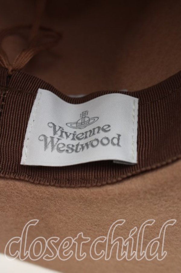 画像4: ヴィヴィアンウエストウッド 中古 / スクエアブリム メンズハット  キャメル  H-26-02-01-041-ha-OD-ZH (4)