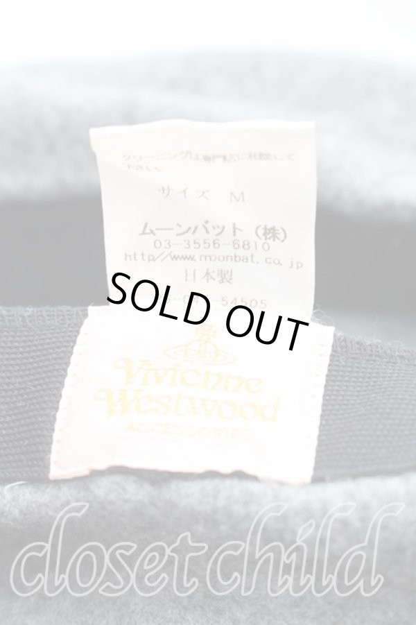 画像4: ヴィヴィアンウエストウッド 中古 / グラフティオーブ刺繍ベレー  灰  H-26-02-01-043-ha-OD-ZH (4)