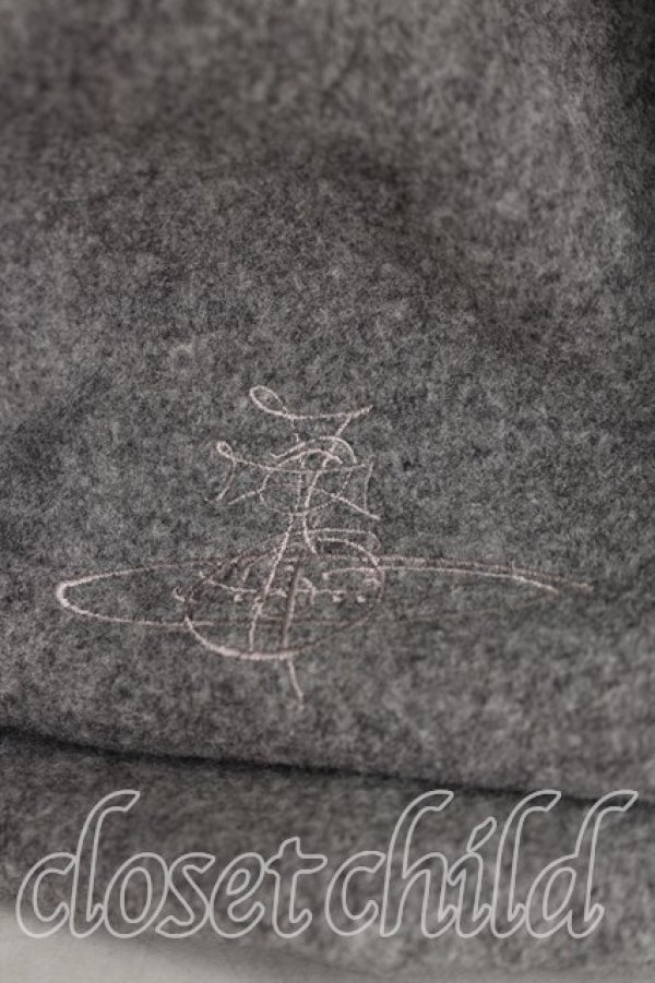 画像6: ヴィヴィアンウエストウッド 中古 / グラフティオーブ刺繍ベレー  灰  H-26-02-01-043-ha-OD-ZH (6)