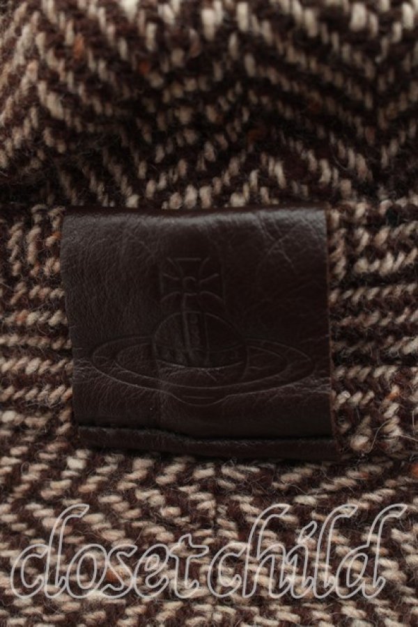 画像7: ヴィヴィアンウエストウッド 中古 / ツイードハット  茶  H-26-02-01-044-ha-OD-ZH (7)