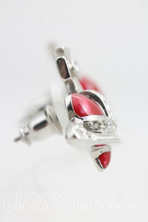 画像3: ヴィヴィアンウエストウッド 中古 / ディアマンテハートスタッドピアス  赤ｘシルバー  H-26-02-01-048-er-OD-ZH (3)