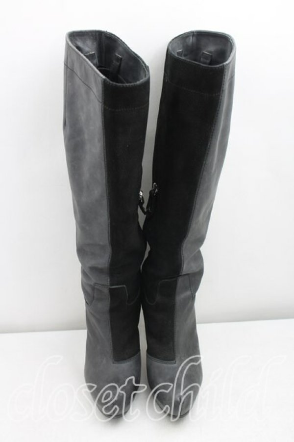 画像2: ヴィヴィアンウエストウッド 中古 / レザー切替ブーツ 37（23.5cm相当） 黒  H-26-02-01-057-sh-OD-ZH (2)