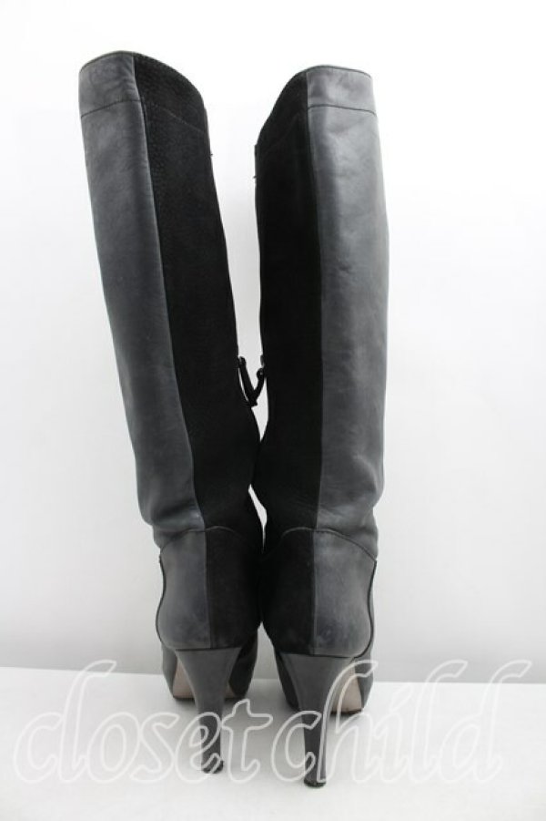 画像4: ヴィヴィアンウエストウッド 中古 / レザー切替ブーツ 37（23.5cm相当） 黒  H-26-02-01-057-sh-OD-ZH (4)