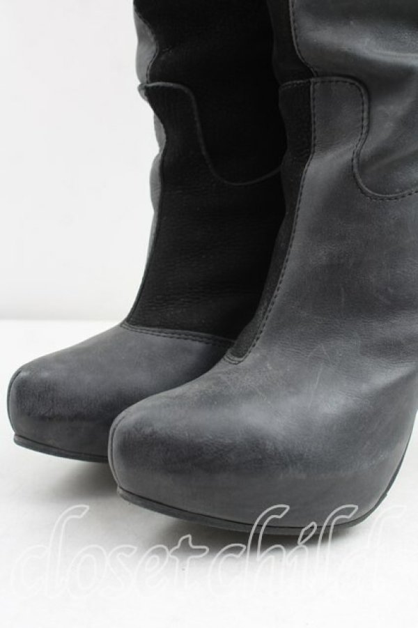 画像8: ヴィヴィアンウエストウッド 中古 / レザー切替ブーツ 37（23.5cm相当） 黒  H-26-02-01-057-sh-OD-ZH (8)