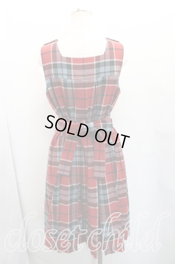 画像2: ヴィヴィアンウエストウッド 中古 / タータンチェックプリーツジャンパースカート 00（ワンサイズ） 赤  H-26-02-01-007-op-OD-ZH (2)