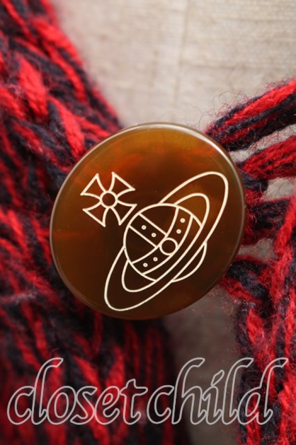 画像3: ヴィヴィアンウエストウッド 中古 / ケーブルニットストール  赤  H-26-02-01-080-gd-OD-ZH (3)