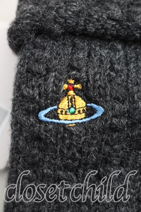 画像2: ヴィヴィアンウエストウッド 中古 / カラーオーブ刺繍手袋  灰  H-26-02-01-082-gd-OD-ZH (2)