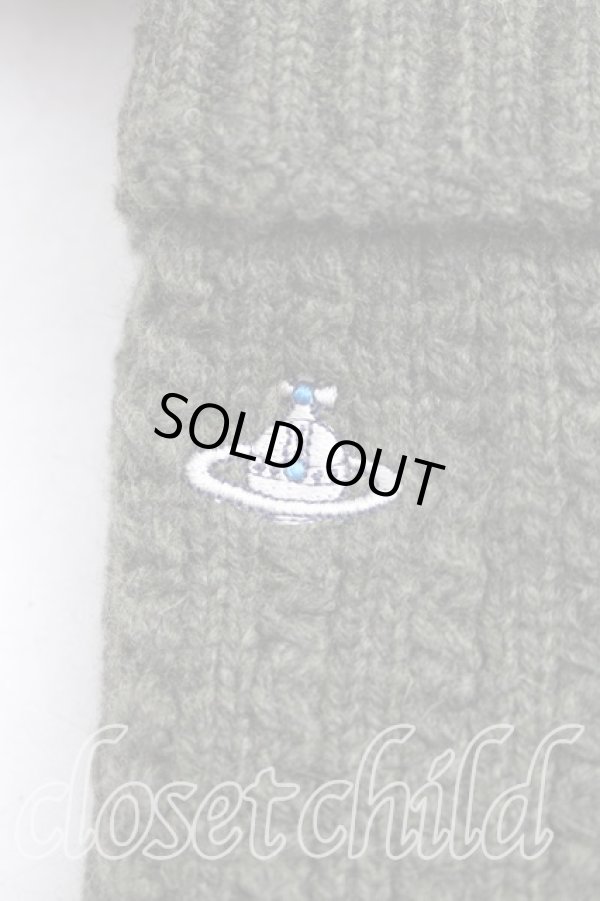 画像2: ヴィヴィアンウエストウッド 中古 / オーブ刺繍手袋  カーキ  H-26-02-01-083-gd-OD-ZH (2)