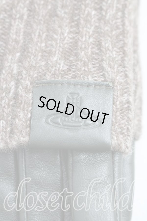 画像2: ヴィヴィアンウエストウッド 中古 / レザー切替手袋  カーキ  H-26-02-01-085-gd-OD-ZH (2)