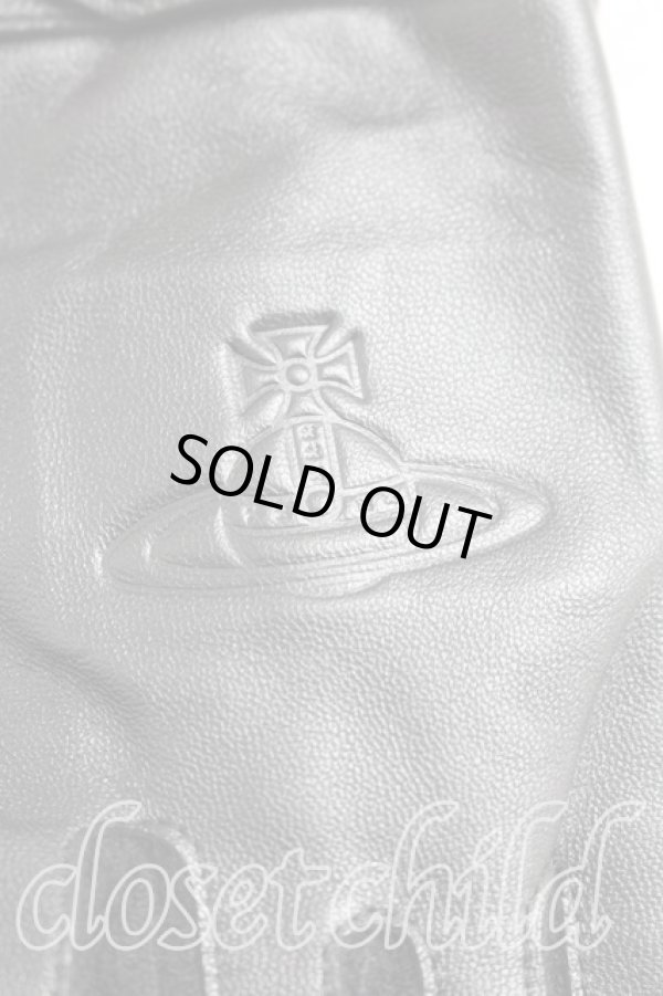 画像2: ヴィヴィアンウエストウッド 中古 / オーブ型押シ手袋  黒  H-26-02-01-088-gd-OD-ZH (2)