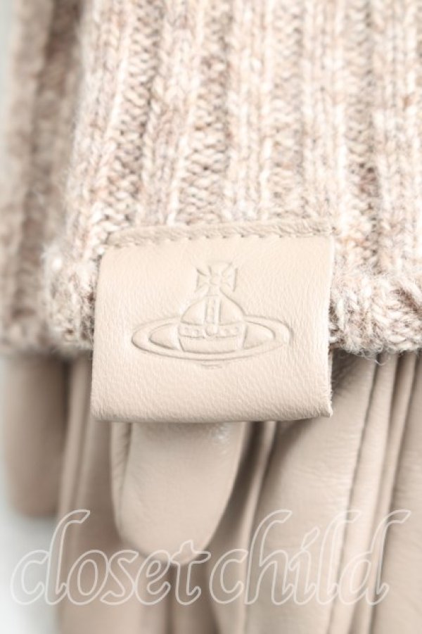 画像2: ヴィヴィアンウエストウッド 中古 / レザー切替手袋  ベージュ  H-26-02-01-091-gd-OD-ZH (2)