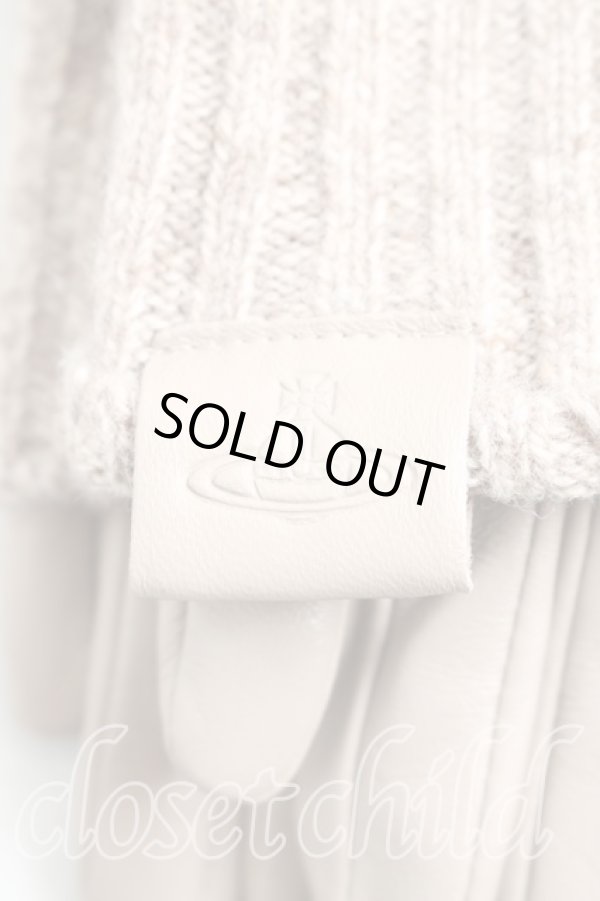 画像2: ヴィヴィアンウエストウッド 中古 / レザー切替手袋  ベージュ  H-26-02-01-091-gd-OD-ZH (2)