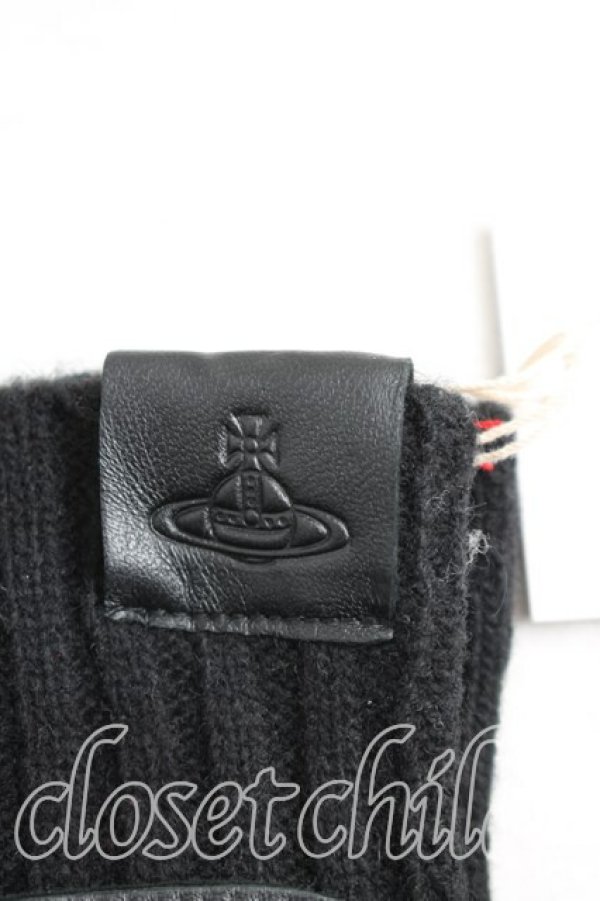 画像2: ヴィヴィアンウエストウッド 中古 / レザー切替手袋  黒  H-26-02-01-093-gd-OD-ZH (2)