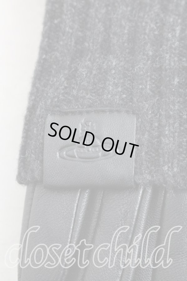 画像2: ヴィヴィアンウエストウッド 中古 / レザー切替手袋  黒  H-26-02-01-094-gd-OD-ZH (2)