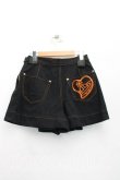 画像2: ヴィヴィアンウエストウッド 中古 / ハートオーブ刺繍デニムキュロット 3（11号相当） インディゴ  H-26-02-01-014-pa-OD-ZH (2)