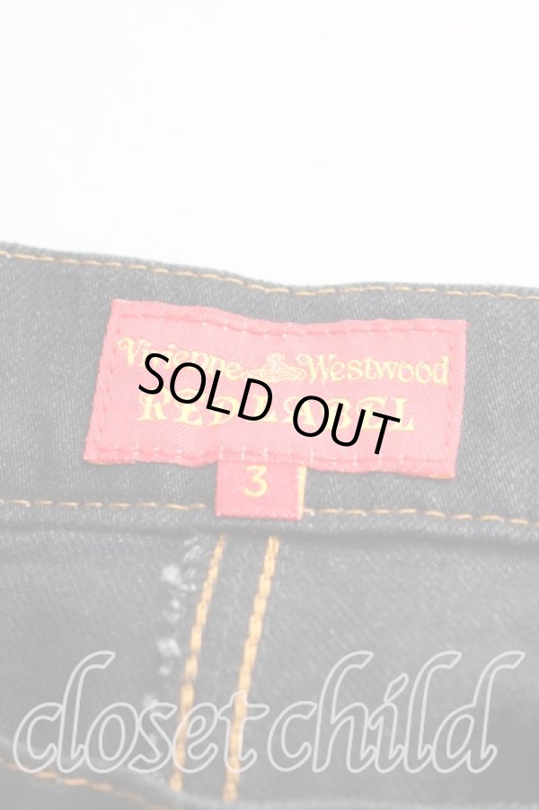 画像3: ヴィヴィアンウエストウッド 中古 / ハートオーブ刺繍デニムキュロット 3（11号相当） インディゴ  H-26-02-01-014-pa-OD-ZH (3)
