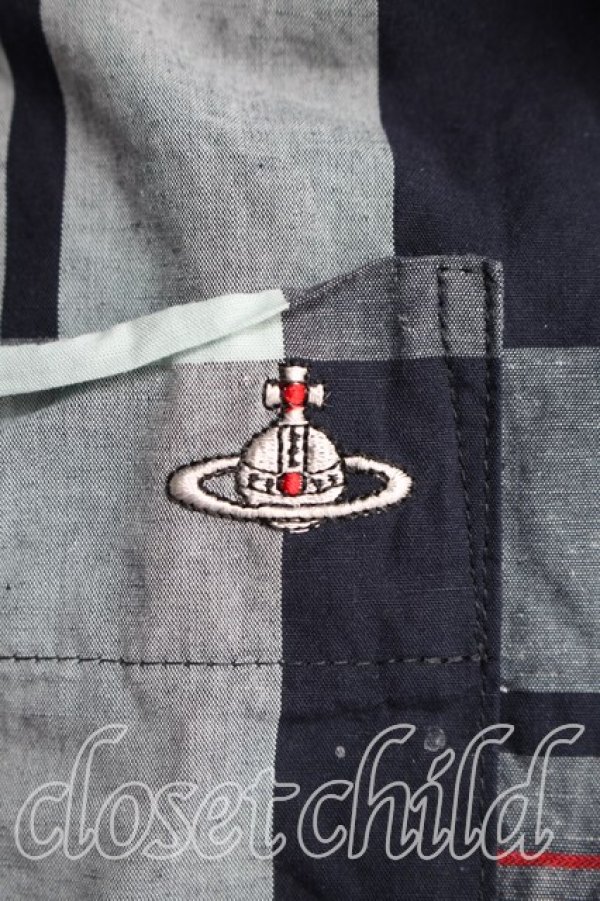 画像6: ヴィヴィアンウエストウッド 中古 / チェックオーバーサイズシャツ 00（ワンサイズ） 緑  H-26-02-01-017-bl-OD-ZH (6)