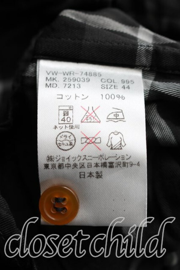 画像4: ヴィヴィアンウエストウッド MAN 中古 / チェックスカーフシャツ 44（メンズS相当） 黒  H-26-02-08-020-bl-OD-ZH (4)