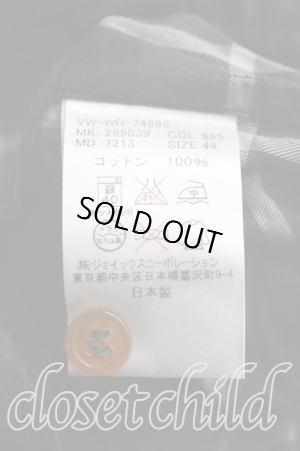 画像4: ヴィヴィアンウエストウッド MAN 中古 / チェックスカーフシャツ 44（メンズS相当） 黒  H-26-02-08-020-bl-OD-ZH (4)