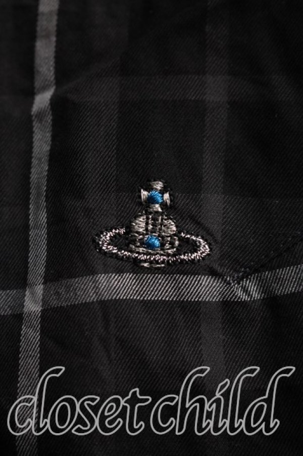 画像5: ヴィヴィアンウエストウッド MAN 中古 / チェックスカーフシャツ 44（メンズS相当） 黒  H-26-02-08-020-bl-OD-ZH (5)