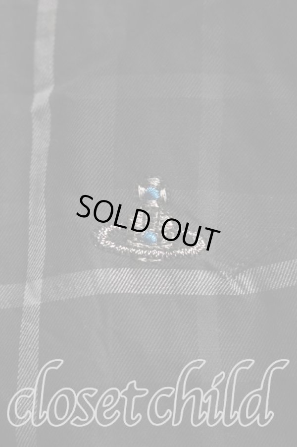 画像5: ヴィヴィアンウエストウッド MAN 中古 / チェックスカーフシャツ 44（メンズS相当） 黒  H-26-02-08-020-bl-OD-ZH (5)