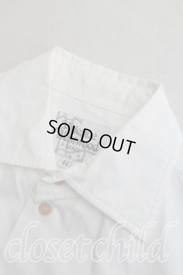 画像5: ヴィヴィアンウエストウッド MAN 中古 / オーブ刺繍クレリックシャツ 44（メンズS相当） 白  H-26-02-08-021-bl-OD-ZH (5)