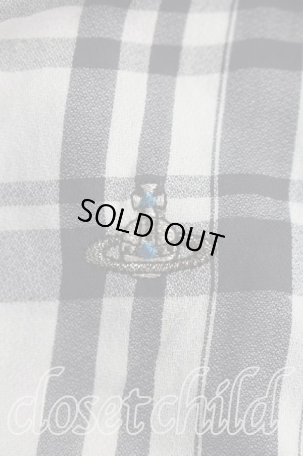 画像5: ヴィヴィアンウエストウッド MAN 中古 / チェックアシンメトリックシャツ FREE 白ｘ黒  H-26-02-08-022-bl-OD-ZH (5)