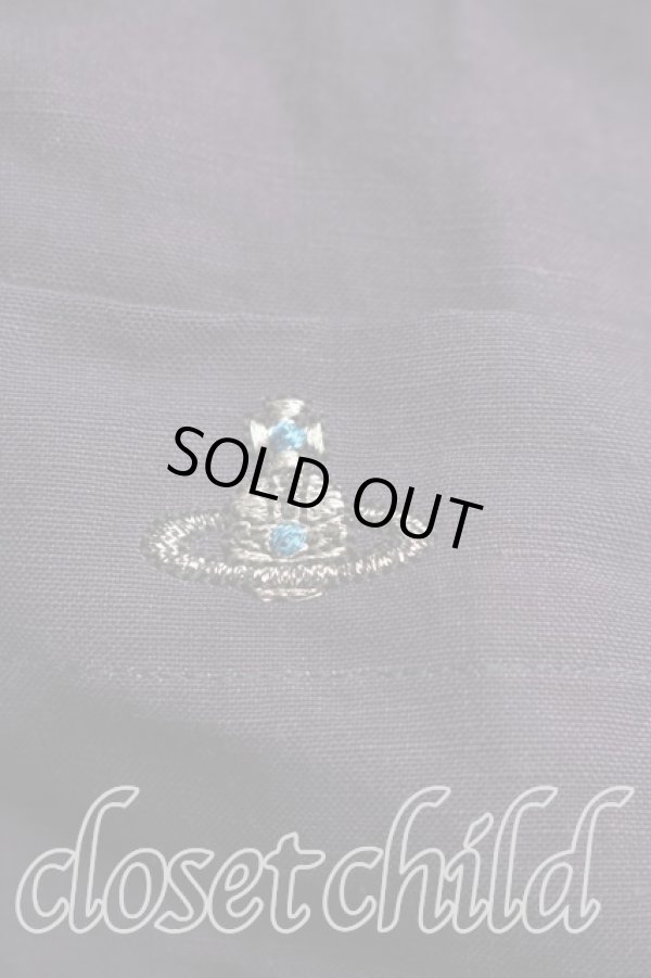 画像5: ヴィヴィアンウエストウッド MAN 中古 / オーブ刺繍ロングシャツ 44（メンズS相当） 紺  H-26-02-08-023-bl-OD-ZH (5)