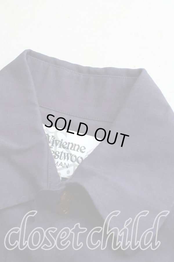 画像6: ヴィヴィアンウエストウッド MAN 中古 / オーブ刺繍ロングシャツ 44（メンズS相当） 紺  H-26-02-08-023-bl-OD-ZH (6)