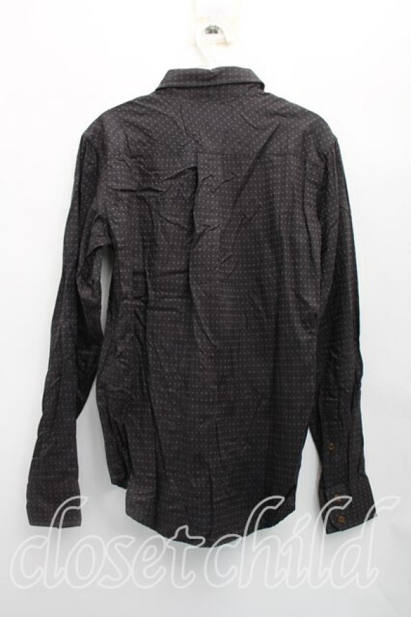 画像2: ヴィヴィアンウエストウッド MAN 中古 / オーブ刺繍ドットシャツ 44（メンズS相当） 茶  H-26-02-08-024-bl-OD-ZH (2)